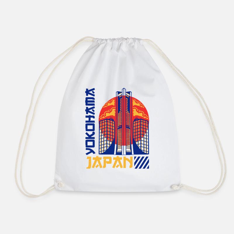 Yokohama - Japan - Drawstring Bag - white