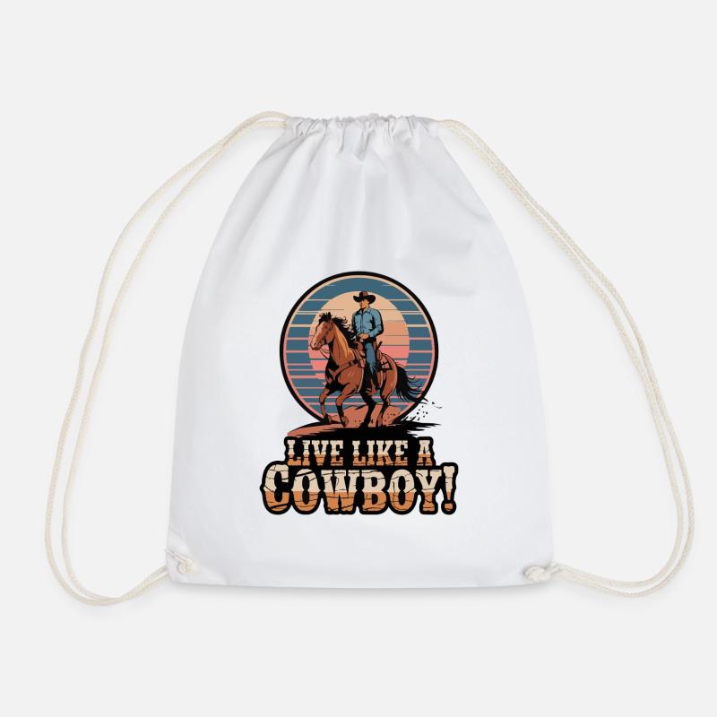 COWBOY - Drawstring Bag - white