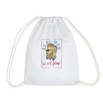 Let It Grow Beard Design Let It Grow Beard - Drawstring Bag - white - Front