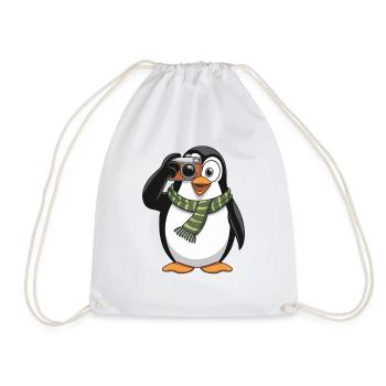 Pingouin mignon avec appareil photo pour les amoureux des animaux - Sac de sport léger - blanc - Devant