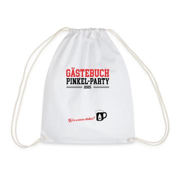 Gästebuch Pinkel Party 2025 Babybier Pinkelparty - Turnbeutel - Weiß - Vorne