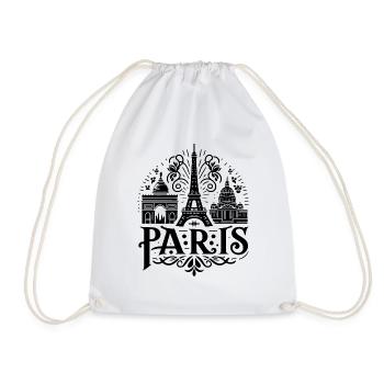 Paris Logo - Drawstring Bag - white - Front