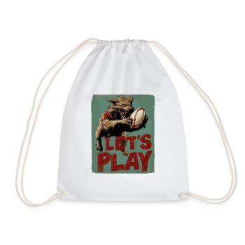 Rugby Player Irish Wolfhound Werewolf Let's Play - Turnbeutel - Weiß - Vorne