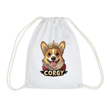 Corgy Queen Kings Couronne Angleterre Royaume-Uni - Sac de sport léger - blanc - Devant