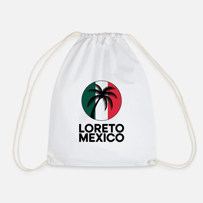 Loreto, Mexico - Drawstring Bag - white
