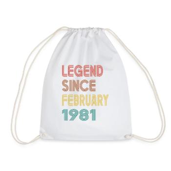 Légende Depuis Février 1981 Hommes Femmes Millésime 1981 - Sac de sport léger - blanc - Devant