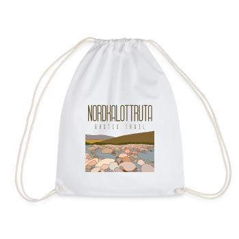 Nordkalottruta - Arctic Trail - Drawstring Bag - white - Front