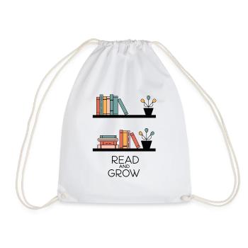 BÜCHERREGALE LESEN UND WACHSEN - Turnbeutel - Weiß - Vorne