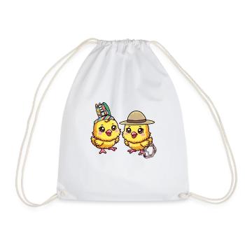 Küken Ostern Wilder Westen Lasso Kinder Baby - Turnbeutel - Weiß - Vorne
