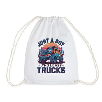 Juste un garçon qui aime les camions - Sac de sport léger - blanc - Devant