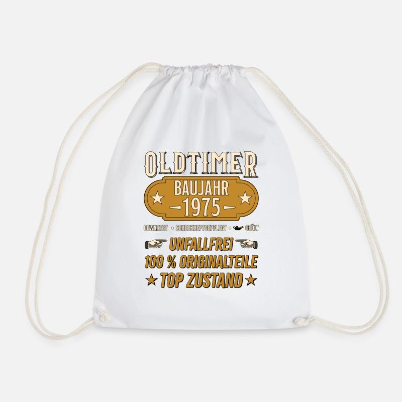 Oldtimer Modell 1975 Vintage Retro funny Design - Turnbeutel - Weiß