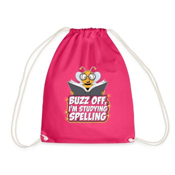 Spelling Bee Champion Word Contest - Drawstring Bag - fuchsia - Front