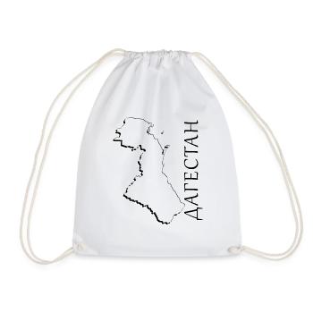 (RU) Dagestan map as outline DA - Drawstring Bag - white - Front