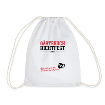 Gästebuch Richtfest 2025 Hausbau Bauherren Einzug - Turnbeutel - Weiß - Vorne