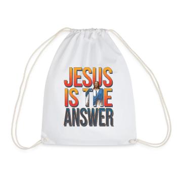 Jésus est la réponse - Jesus ist die Antwort - Sac de sport léger - blanc - Devant