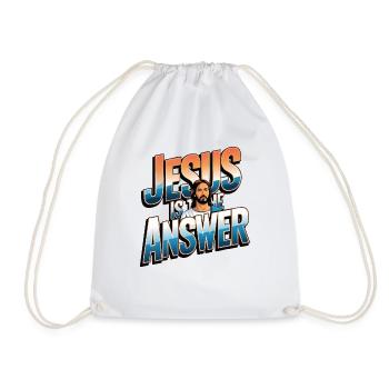 Jésus est la réponse - Jesus ist die Antwort - Sac de sport léger - blanc - Devant