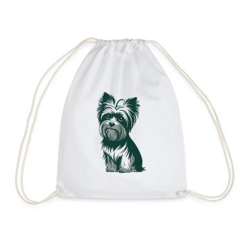 Yorkshire Terrier Illustration for Dog Lovers - Drawstring Bag - white - Front