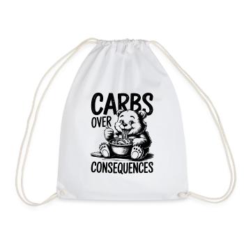 Carbohydrates Before Consequences Food Lover - Drawstring Bag - white - Front