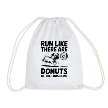 Run as if donuts were at the finish line Marathon runners - Drawstring Bag - white - Front