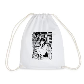 Alone Time Manga Aesthetic Japanese Streetwear - Turnbeutel - Weiß - Vorne