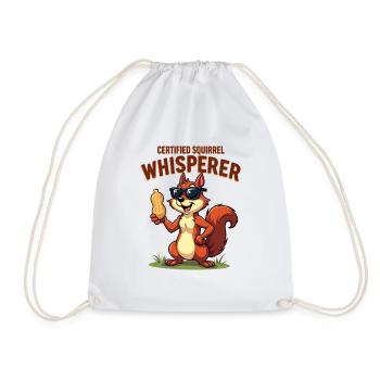 Squirrel Watching Enthusiast Wildlife - Drawstring Bag - white - Front