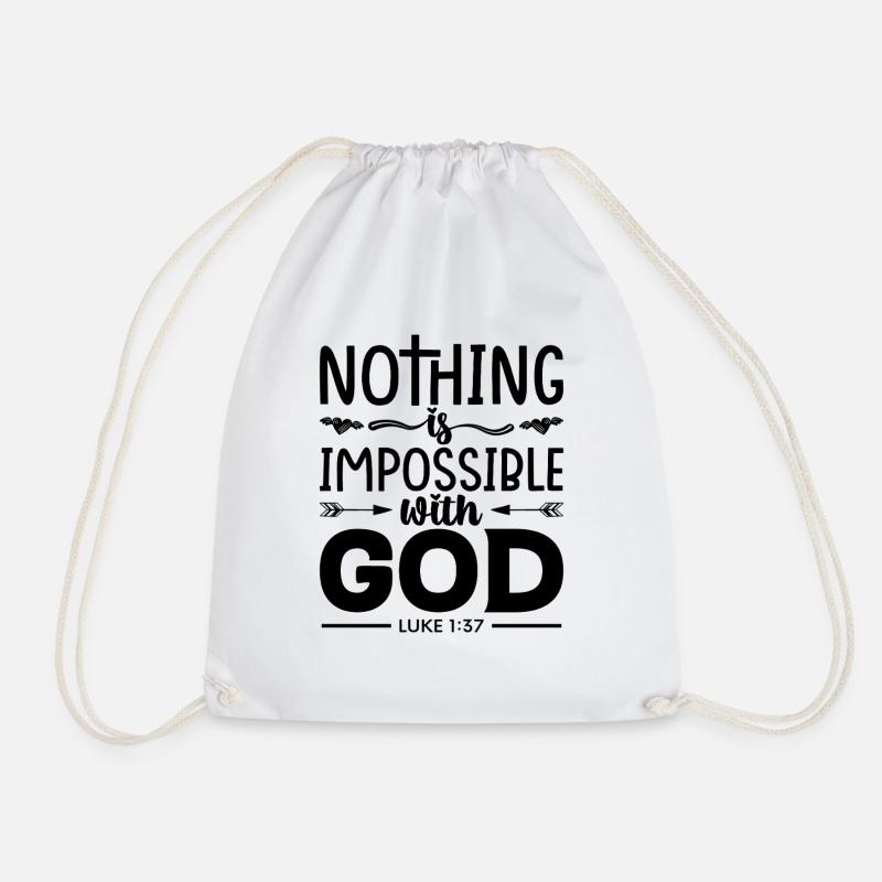Gott ist nichts unmöglich - Turnbeutel - Weiß