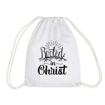 Rooted In Christ - Turnbeutel - Weiß - Vorne