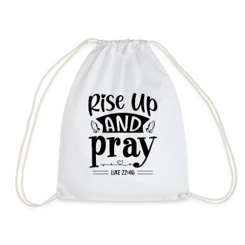 Rise up and pray - Drawstring Bag - white - Front