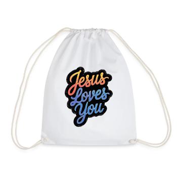 Jésus vous aime ! - Sac de sport léger - blanc - Devant