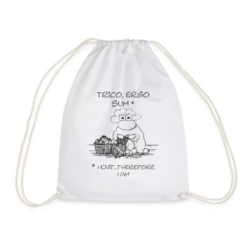 I think, therefore I am Schaf for handicraft fans - Drawstring Bag - white - Front