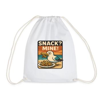 Seagull "SNACK MINE" - Drawstring Bag - white - Front