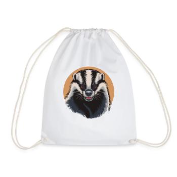 Angry Badger Wild Honey Animal Fearless Fierce - Drawstring Bag - white - Front