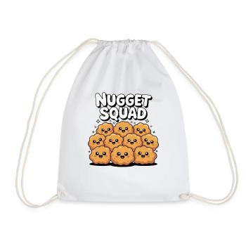 Chicken Nugget Squad Funny Food Foodie Meat - Drawstring Bag - white - Front
