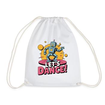 ROBOT, LET'S DANCE - Drawstring Bag - white - Front