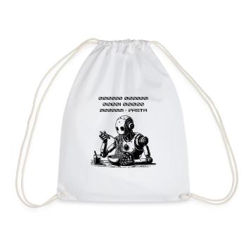 Binärer Pasta Code Robot - Turnbeutel - Weiß - Vorne