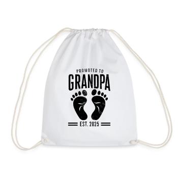 Promu au poste de grand-père est 2025 Annonce de bébé - Sac de sport léger - blanc - Devant