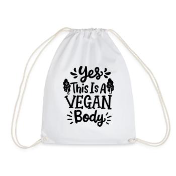 Yes this is a vegan body - Turnbeutel - Weiß - Vorne