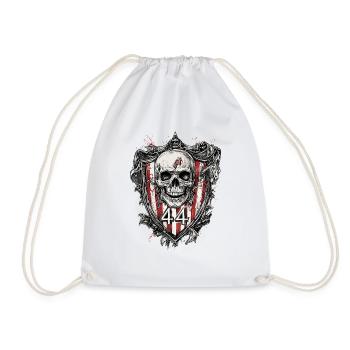 44 Geburtstag Birthday Biker Motorcycle Skull S - Turnbeutel - Weiß - Vorne