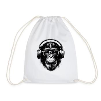 Musik Chimp - Turnbeutel - Weiß - Vorne