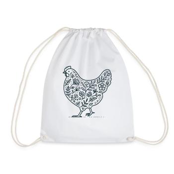 Ostern Huhn Florale Cottagecore Ästhetik - Turnbeutel - Weiß - Vorne