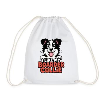 I like my Boarder Collie Hundeliebe - Drawstring Bag - white - Front