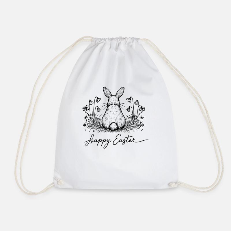 Ostern Hase Cottagecore Ästhetik Retro Vintage - Turnbeutel - Weiß