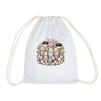Café de Pâques Lapin de Pâques Buveur de café - Sac de sport léger - blanc - Devant