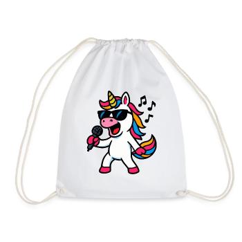 Licorne Chanteuse comique - Sac de sport léger - blanc - Devant
