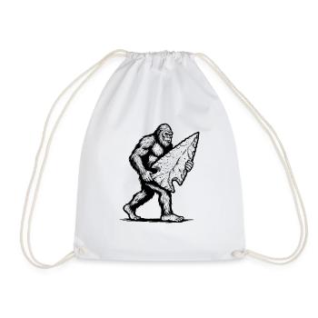 Bigfoot Arrowhead Arrowheads Stone Age Man - Drawstring Bag - white - Front