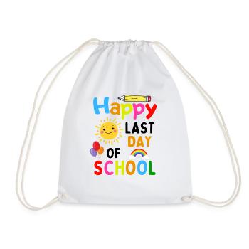Last Day of School Saying End of School Design - Drawstring Bag - white - Front