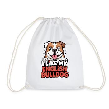I like my English Bulldog Hundeliebe - Turnbeutel - Weiß - Vorne