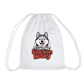 I like my Siberian Husky Hundeliebe - Drawstring Bag - white - Front