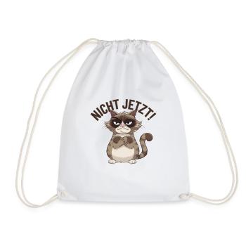 Not Now Illustration - Drawstring Bag - white - Front