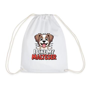 I like my Malteser Hundeliebe - Drawstring Bag - white - Front